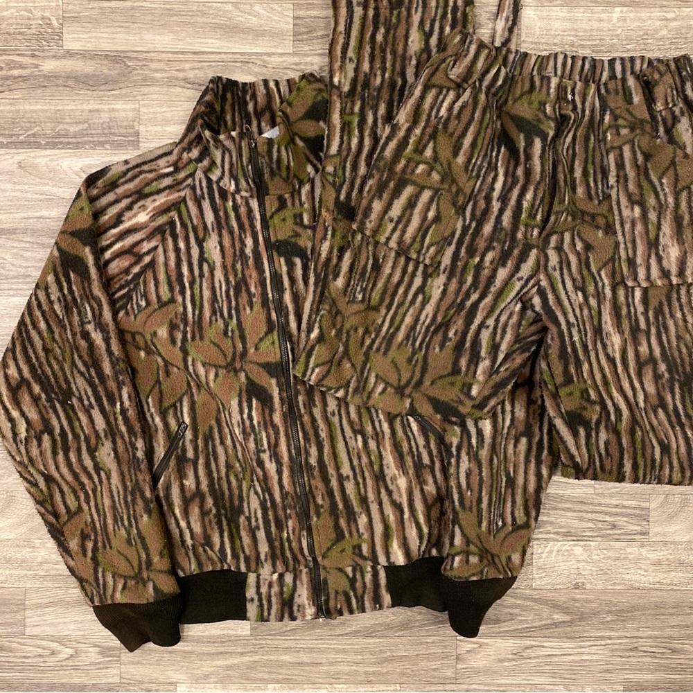 ‘90s VTG Polar Fleece Camo Jumpsuit L Measurement Good Condition Brn/Grn